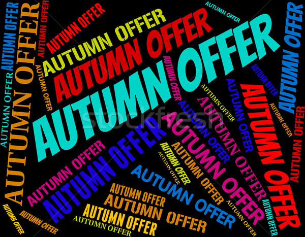 Autumn Offer Indicates Discounts Text And Cheap Stock photo © stuartmiles