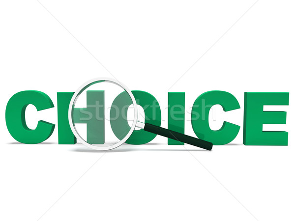 Keuze woord keuzes onzeker opties tonen Stockfoto © stuartmiles