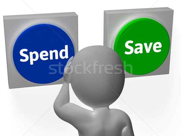 Spend Save Buttons Show Buy Budget Or Saving Stock photo © stuartmiles