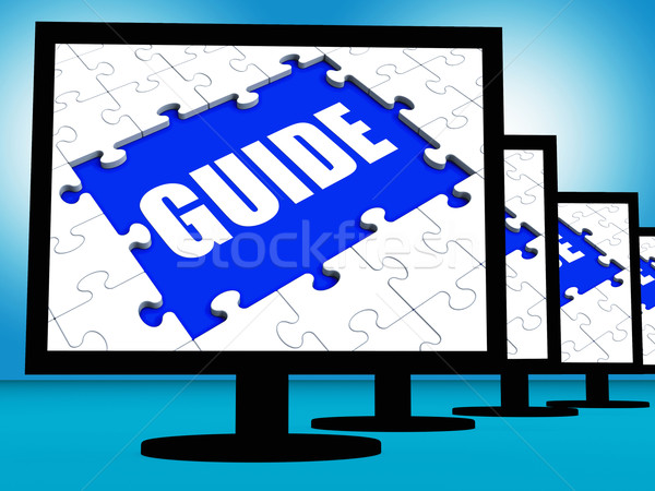 Guide Screen Shows Helping Organizer Or Guidance Stock photo © stuartmiles