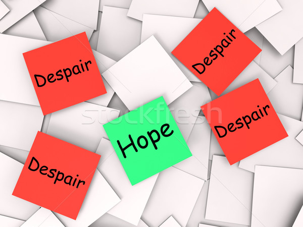 Hope Despair Post-It Notes Show Longing And Desperation Stock photo © stuartmiles