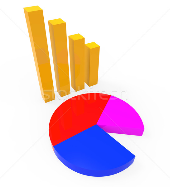 Graph Report Shows Graphs Charts And Infochart Stock photo © stuartmiles