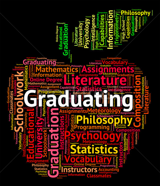 Graduating Word Indicates Studies College And Passing Stock photo © stuartmiles