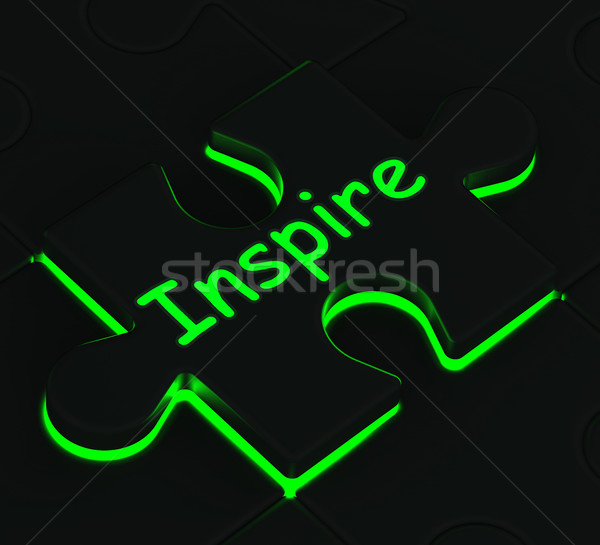 Inspire Puzzle Shows Motivation And Inspiration Stock photo © stuartmiles