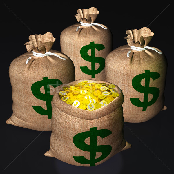 Bags Of Coins Showing American Treasure Stock photo © stuartmiles