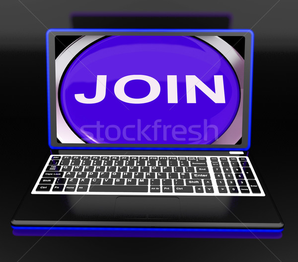 Laptop registriert Mitgliedschaft online Stock foto © stuartmiles