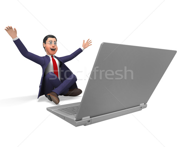 Businessman Overwhelmed Means Dazed Happy And Trade Stock photo © stuartmiles