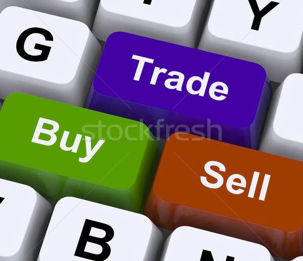 Stock photo: Buy Trade And Sell Keys Represent Commerce Online