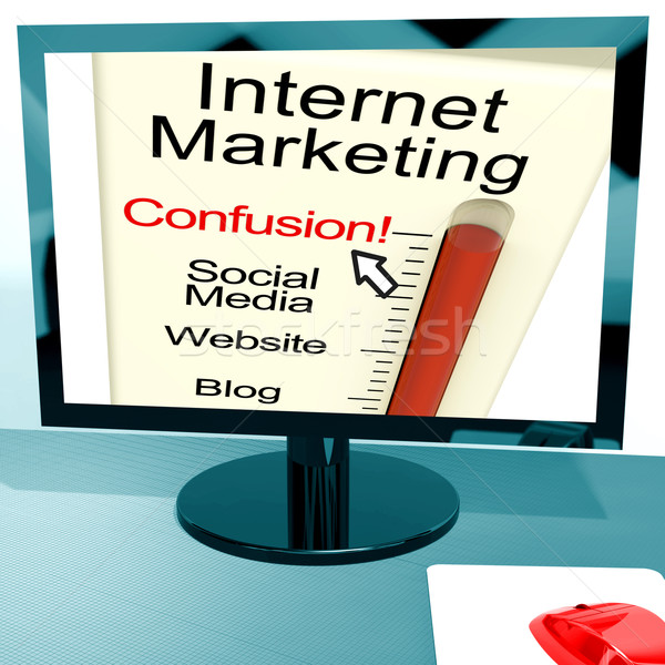 Internet Marketing Confusion Shows Online SEO Strategy Stock photo © stuartmiles