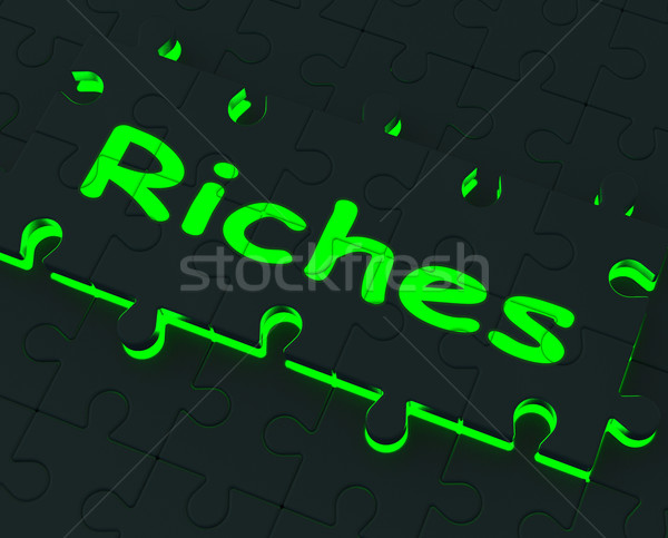 Riches Puzzle Showing Wealth And Big Earnings Stock photo © stuartmiles