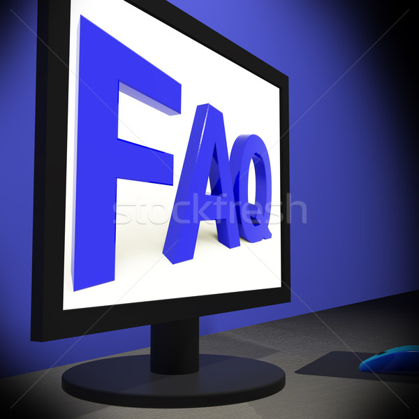 FAQ On Monitor Showing Assistance Stock photo © stuartmiles