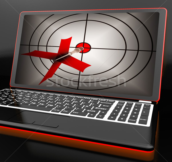 Arrow Aiming On Laptop Shows Efficient Shot Stock photo © stuartmiles