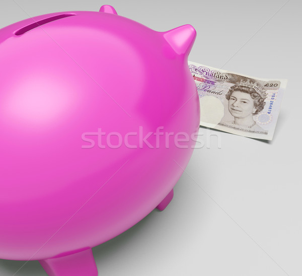 Stock photo: Pounds Piggy Shows Profit And Interest Saved