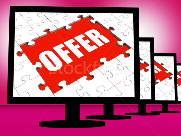 Offer Monitors Shows Promotional Discounting And Reductions Stock photo © stuartmiles