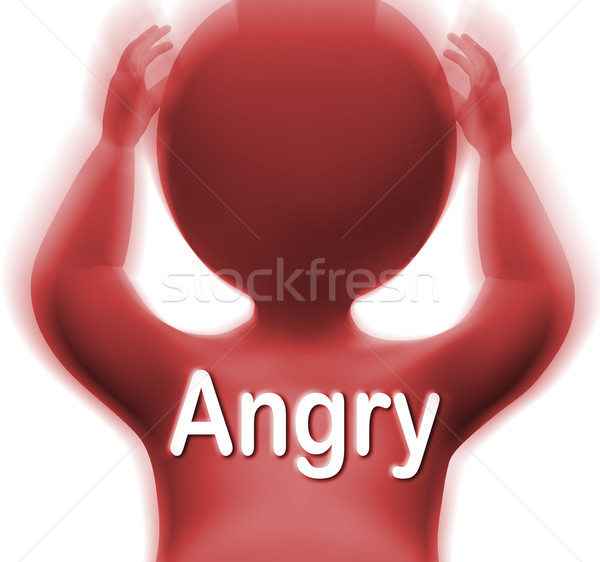 Angry Man Means Mad Outraged Or Furious Stock photo © stuartmiles