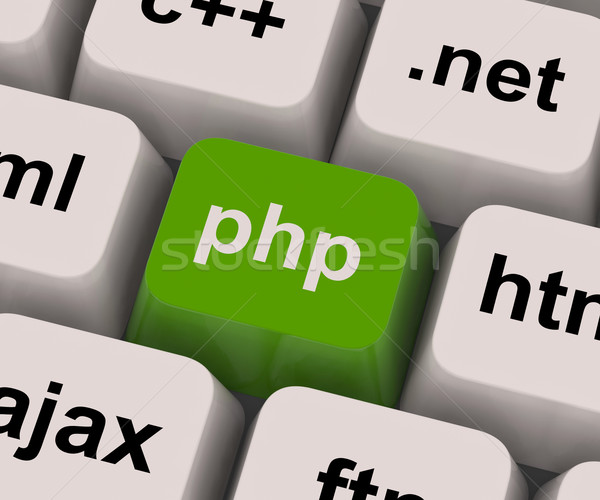 Photo stock: Php · programmation · clé · internet · développement · langue
