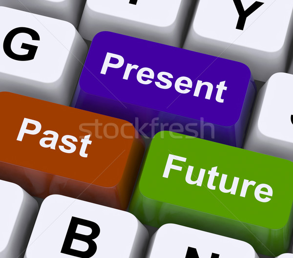 Past Present And Future Keys Show Evolution Or Aging Stock photo © stuartmiles