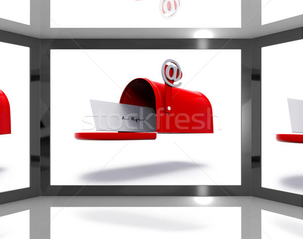 Mailbox On Screen Shows Electronically Mailing Stock photo © stuartmiles