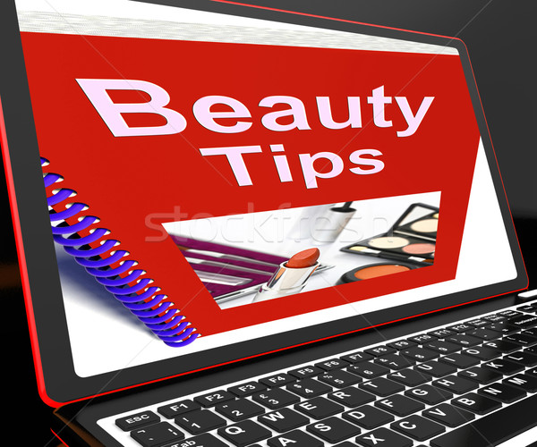 Beauty Tips On Laptop Showing Makeup Hints Stock photo © stuartmiles