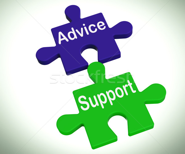 Advice Support Puzzle Means Help Assistance And FAQ Stock photo © stuartmiles