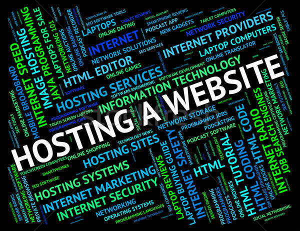 Hosting weboldal szó szöveg jelentés domain Stock fotó © stuartmiles