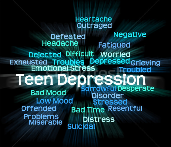 Teen Depression Indicates Lost Hope And Adolescent Stock photo © stuartmiles