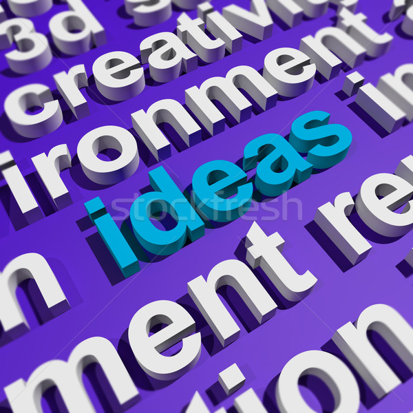 Ideas Word In 3d Lettering Showing Concepts Or Creativity Stock photo © stuartmiles