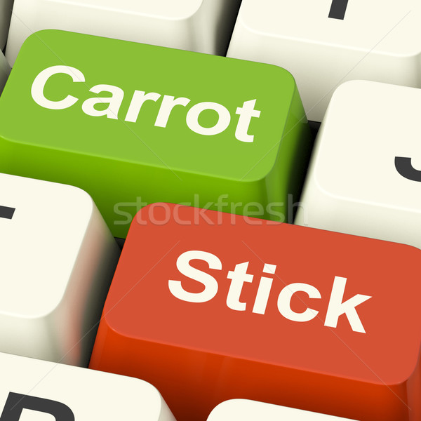 Carrot Or Stick Keys Showing Motivation By Incentive Or Pressure Stock photo © stuartmiles
