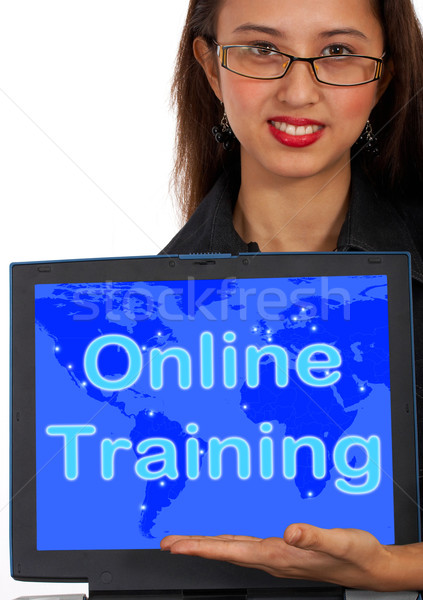 Stock photo: Online Training Computer Message Showing Web Learning