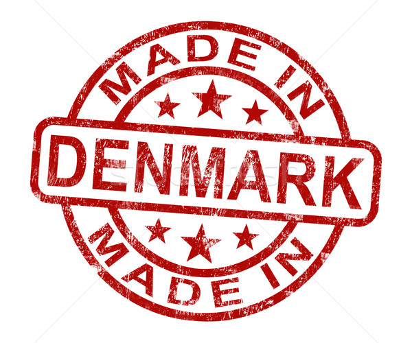 Made In Denmark Stamp Shows Danish Product Or Produce Stock photo © stuartmiles