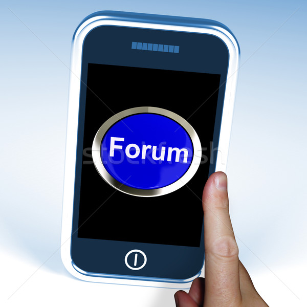 Fórum gomb mobil közösségi média információ mutat Stock fotó © stuartmiles