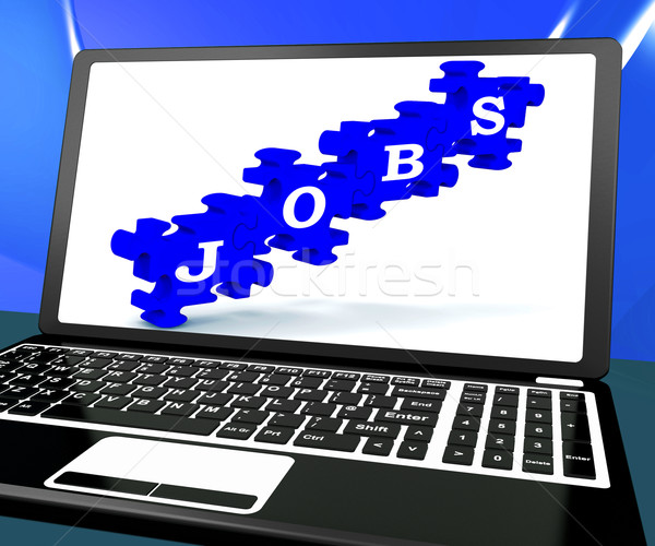 Jobs laptop online carrières werk web Stockfoto © stuartmiles