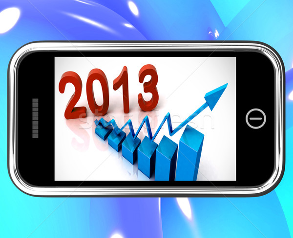 2013 Statistics On Smartphone Showing Future Progression Stock photo © stuartmiles