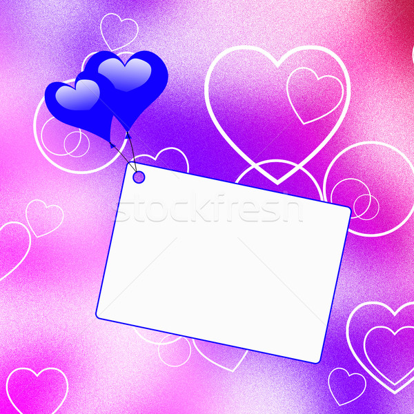 Szív léggömbök jegyzet szeretet levél vonzalom Stock fotó © stuartmiles