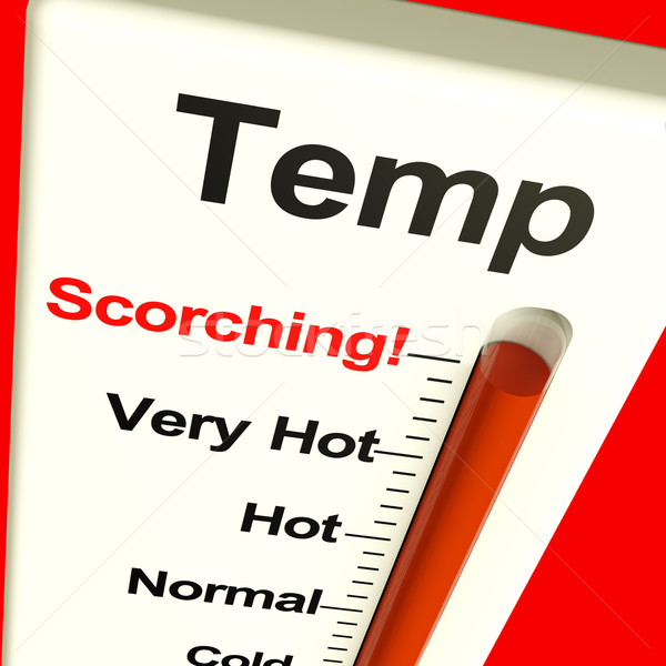 Stock photo: Very High Scorching Temperature Shown On A Thermostat