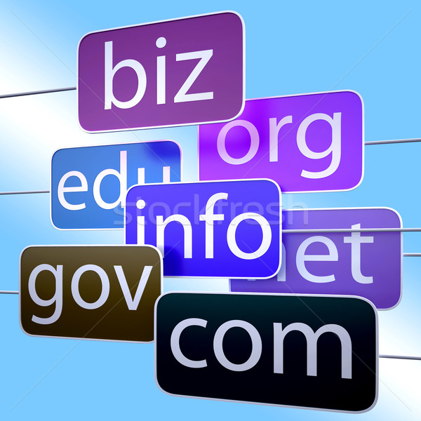 Blauw url woorden tonen netwerk informatie Stockfoto © stuartmiles