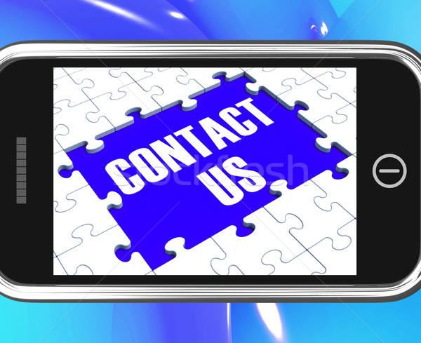 Contact Us On Smartphone Showing Online Assistance Stock photo © stuartmiles