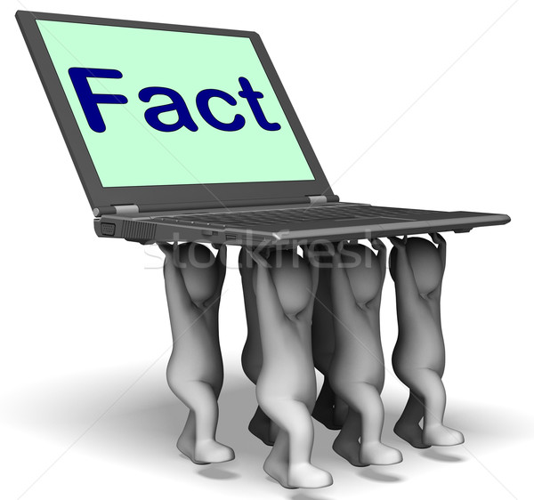 Fact Characters Laptop Shows Truth Facts And Knowledge Stock photo © stuartmiles