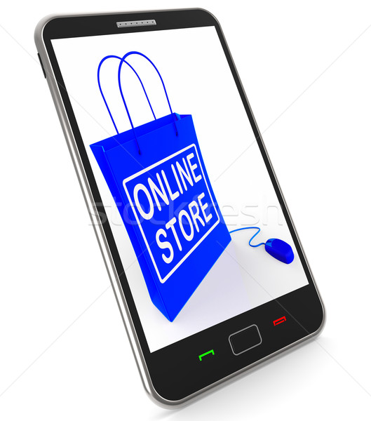 Boutique en ligne sac internet commerce Photo stock © stuartmiles