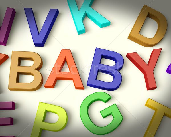 Bebek yazılı çocuklar harfler Stok fotoğraf © stuartmiles
