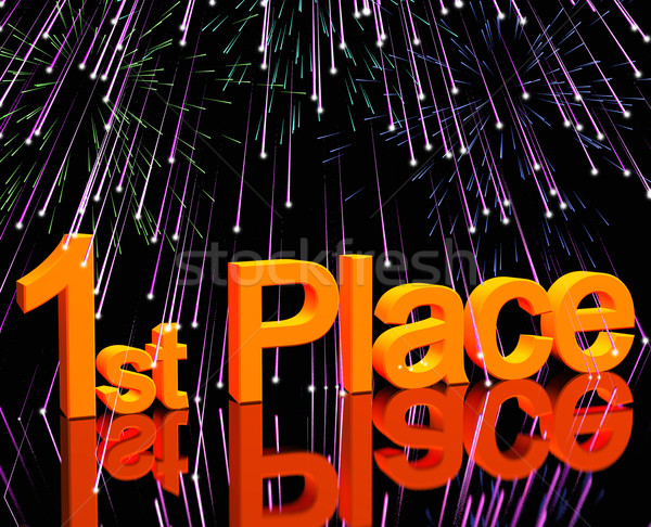1st Place Word And Fireworks To Show Winning And Victory Stock photo © stuartmiles