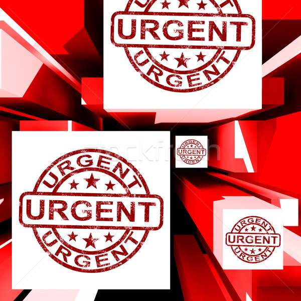 Urgent On Cubes Shows Urgent Priority Stock photo © stuartmiles