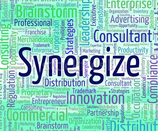 Synergize Word Indicates Work Together And Partner Stock photo © stuartmiles