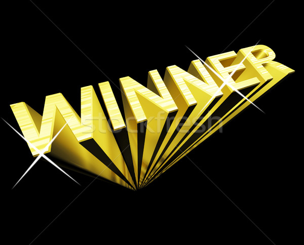 Winner Text In Gold And 3d As Symbol For Success And Victory Stock photo © stuartmiles