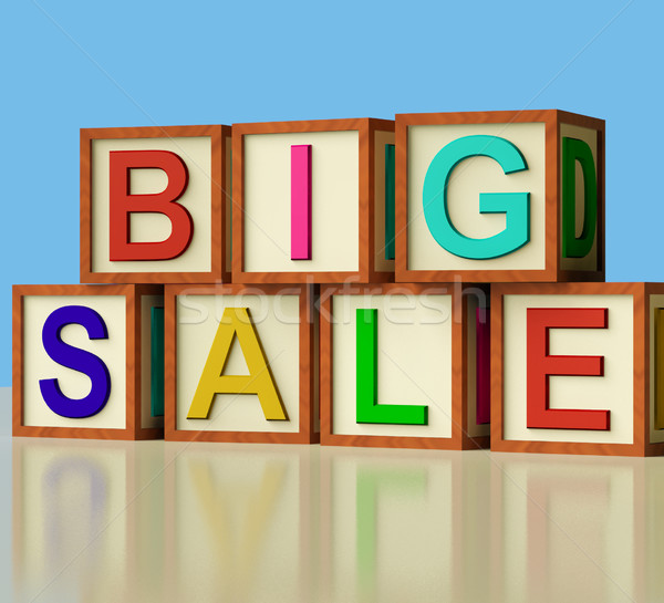 Blocks Spelling Big Sale As Symbol for Discounts And Promotions Stock photo © stuartmiles