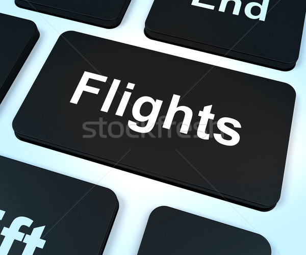 Flights Computer Key For Overseas Vacation Or Holiday Booking Stock photo © stuartmiles