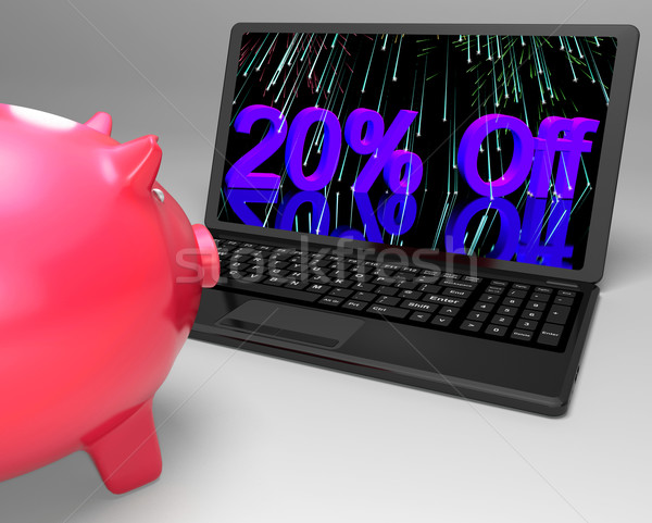Twenty Percent Off On Laptop Shows Discounts Stock photo © stuartmiles
