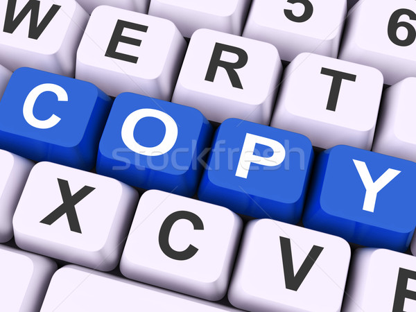 Copy Key Shows Copying Duplicating Or Replicate Stock photo © stuartmiles