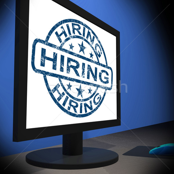 Hiring Computer Message Shows Career Online Hire Jobs Stock photo © stuartmiles