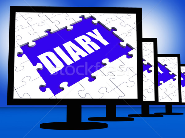 Diary Screen Shows Appointment Planner Planning Or Scheduler Stock photo © stuartmiles